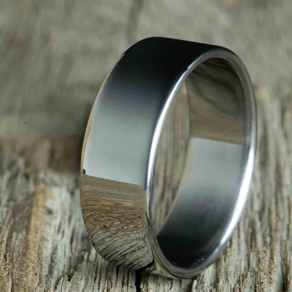 mens polished titanium ring