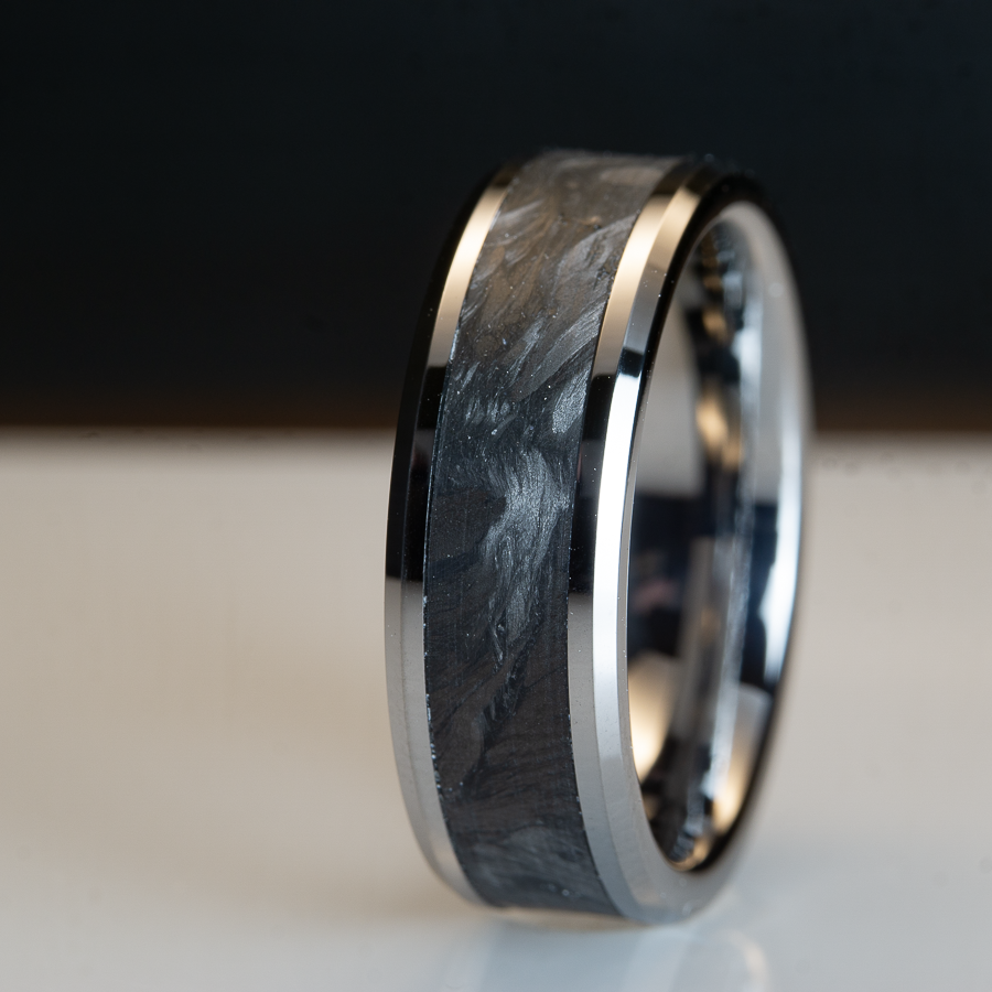 tungsten and forged carbon fiber ring