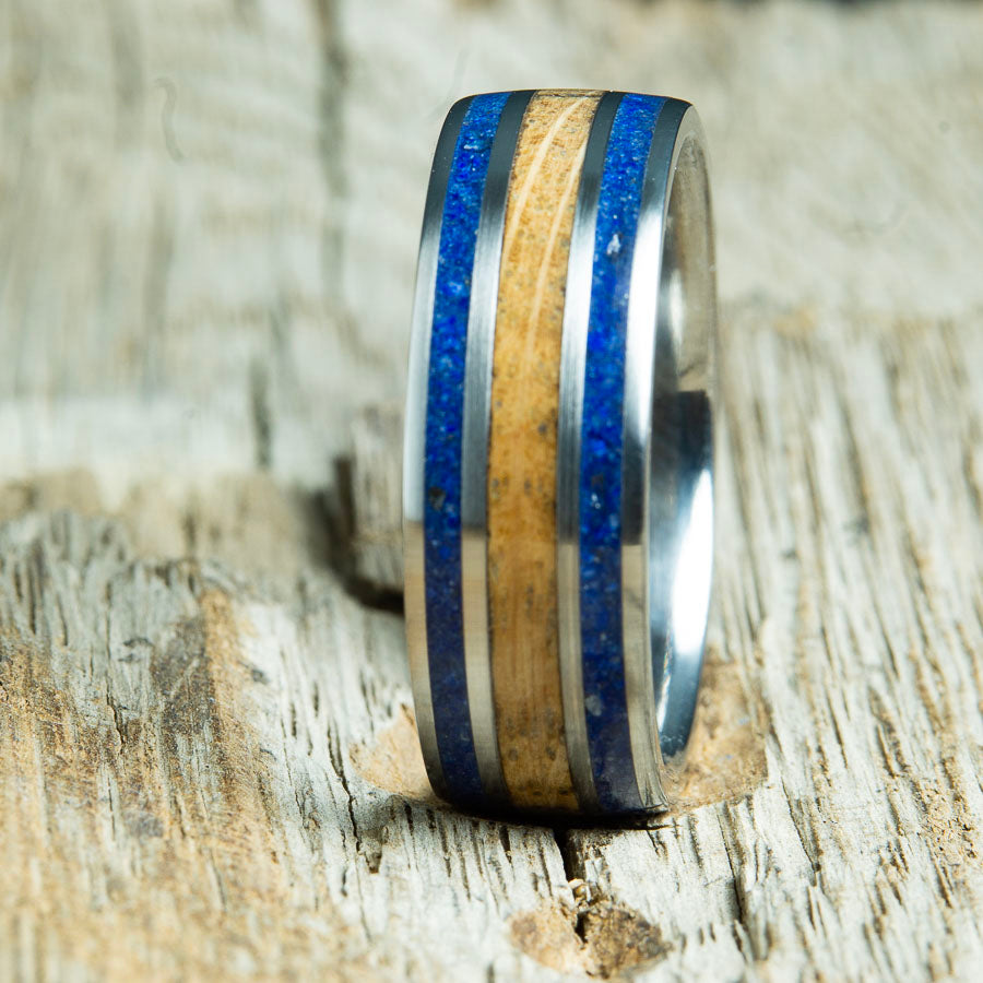Titanium- Whiskey barrel- Lapis stone