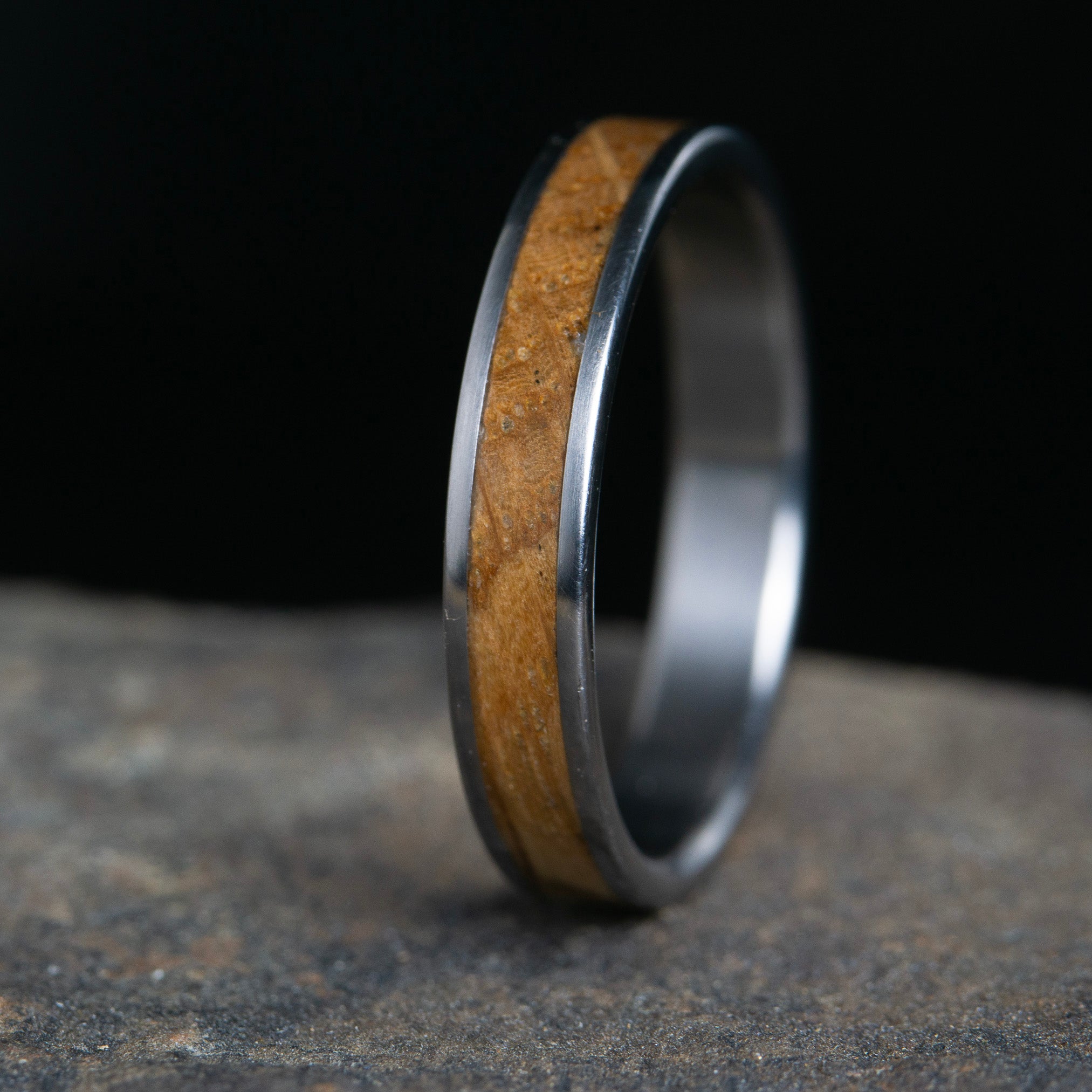 Whiskey for the Ladies, Whiskey Barrel Wood and Titanium wedding ring