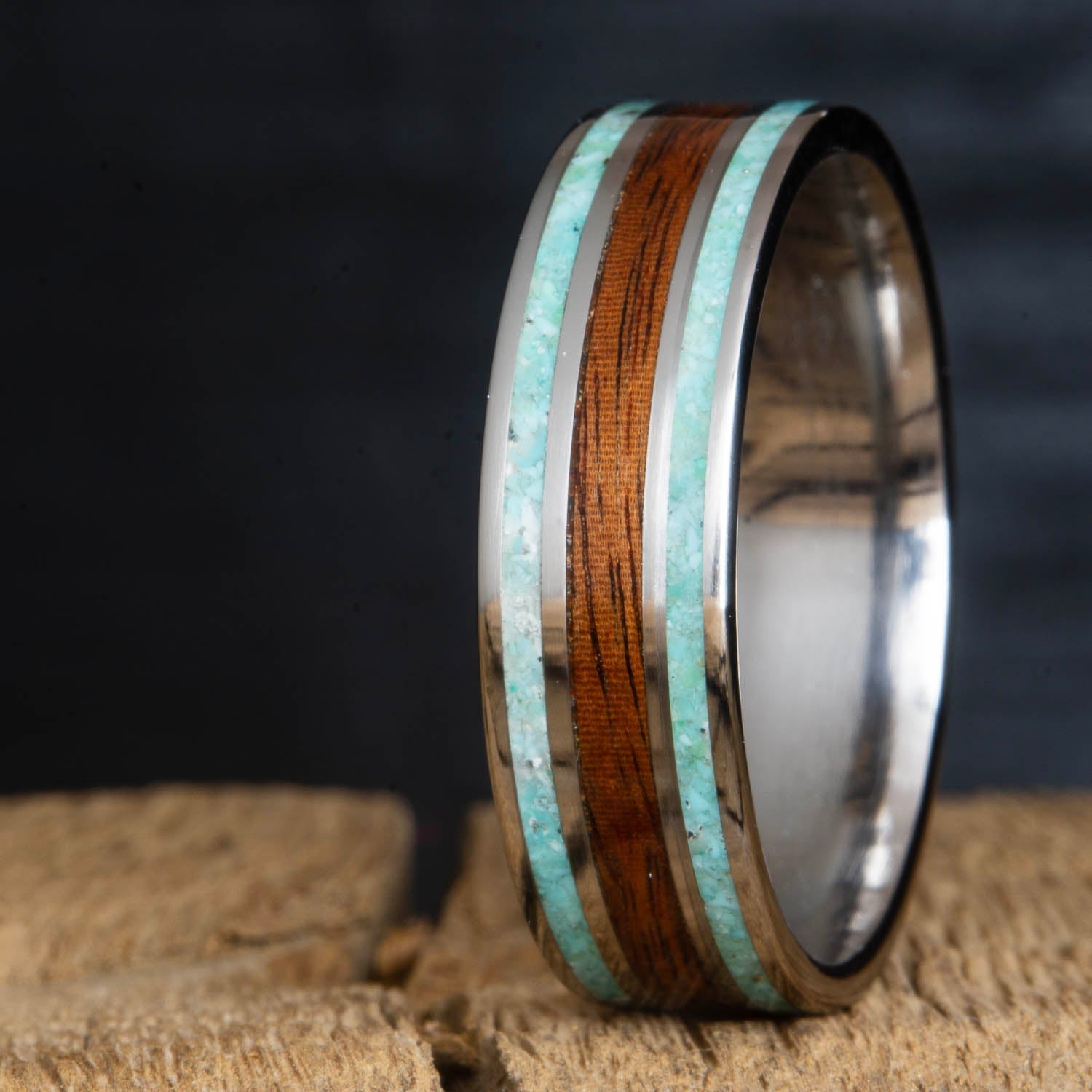 Custom titanium wedding bands made by www.peacefieldtitanium.com