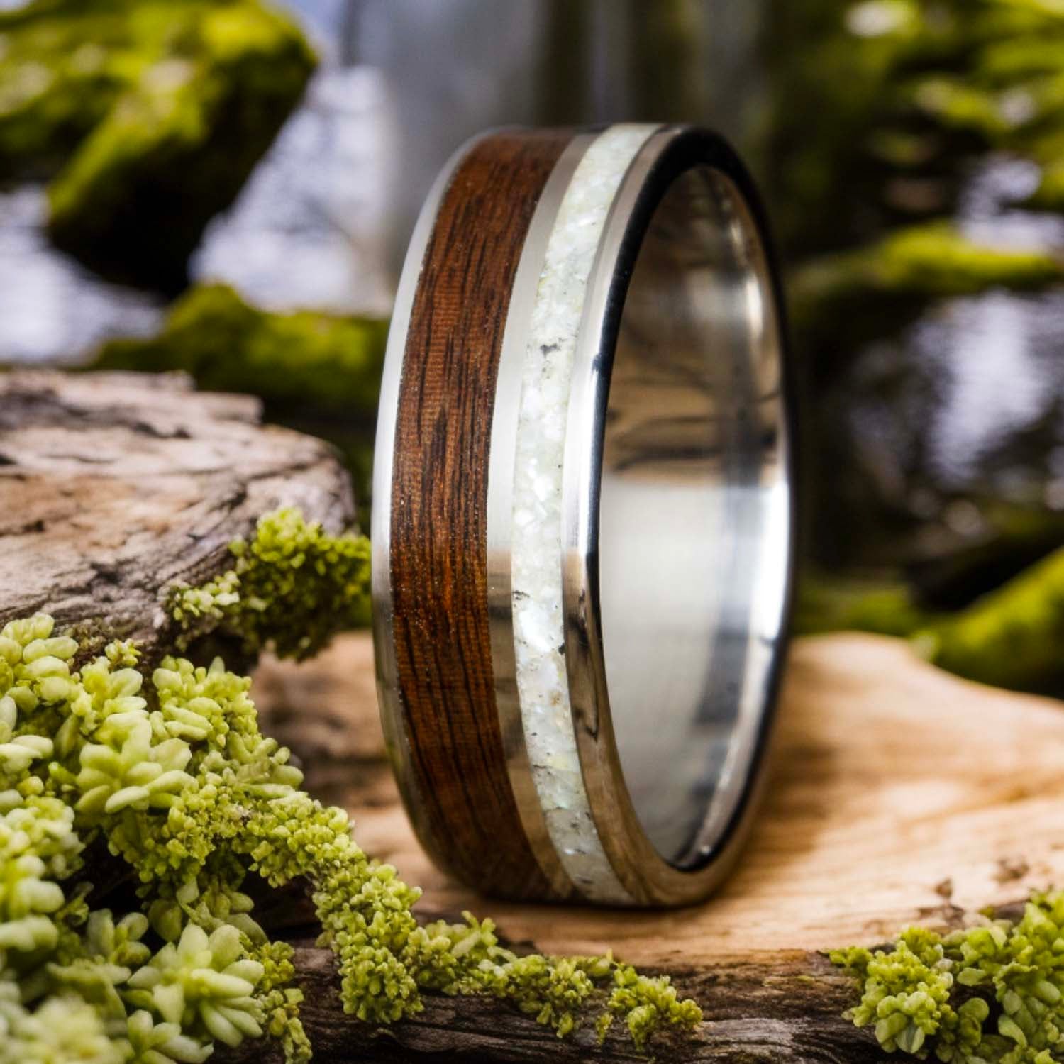 Wood rings made by Peacefield TItanium