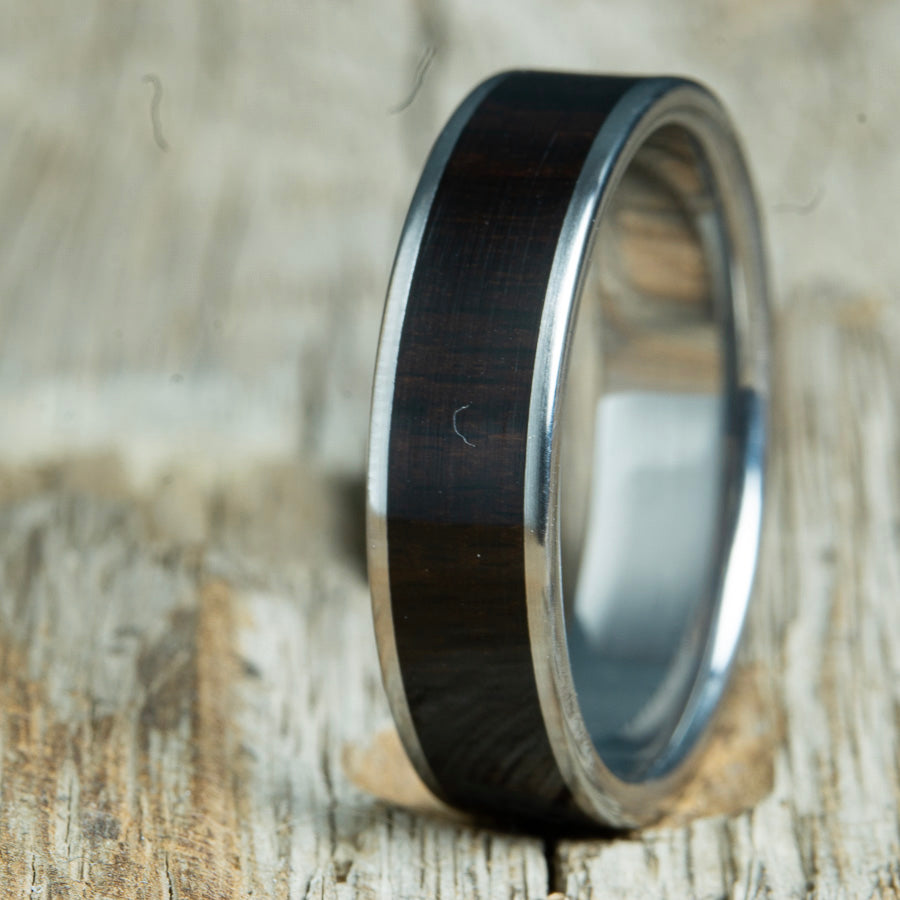 Ebony wooden ring 6mm wide