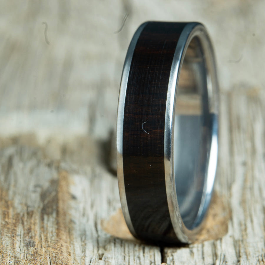 Ebony wooden ring 6mm wide