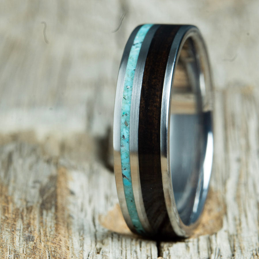 Ebony and turquoise ring