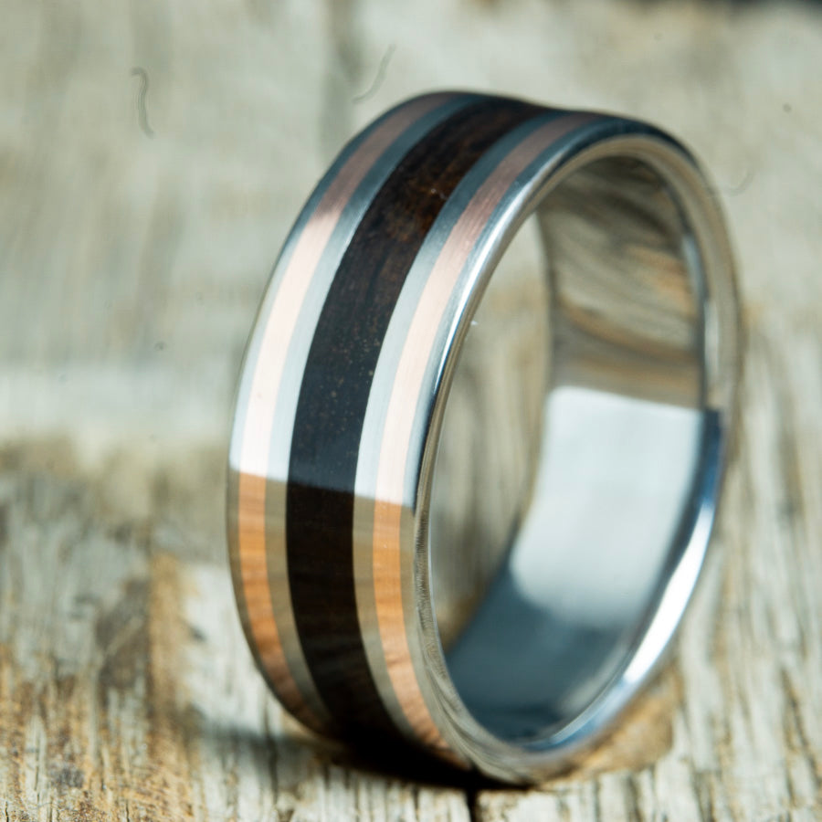 ebony and copper ring