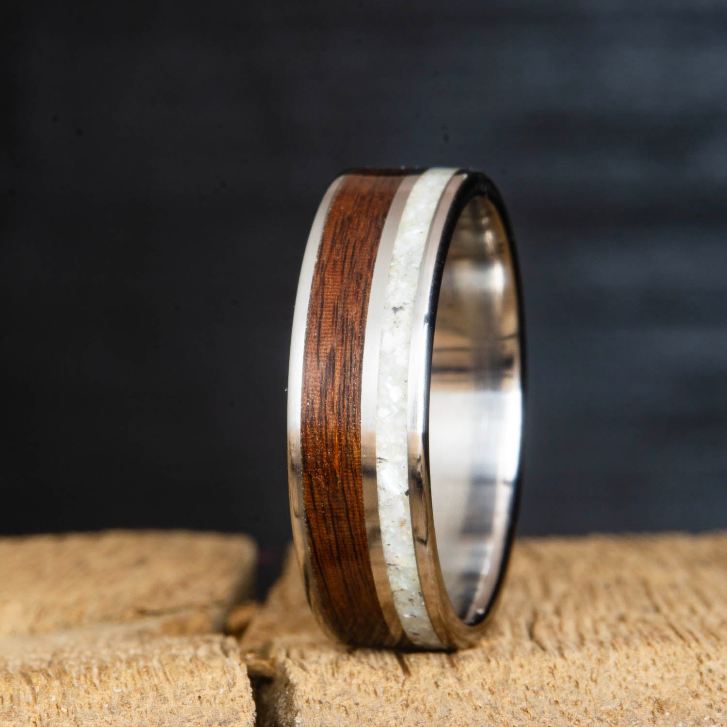 Rosewood w/mother of pearl inlay ring