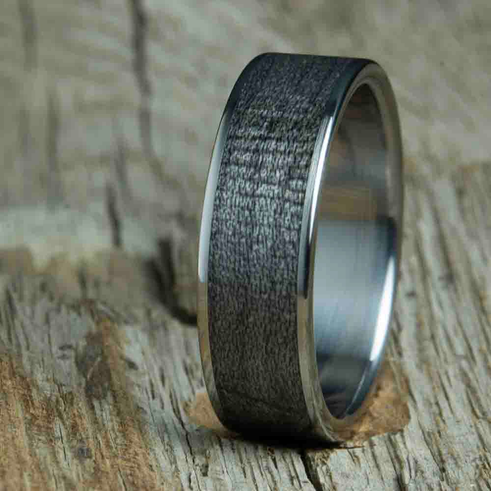 barnwood and titanium ring