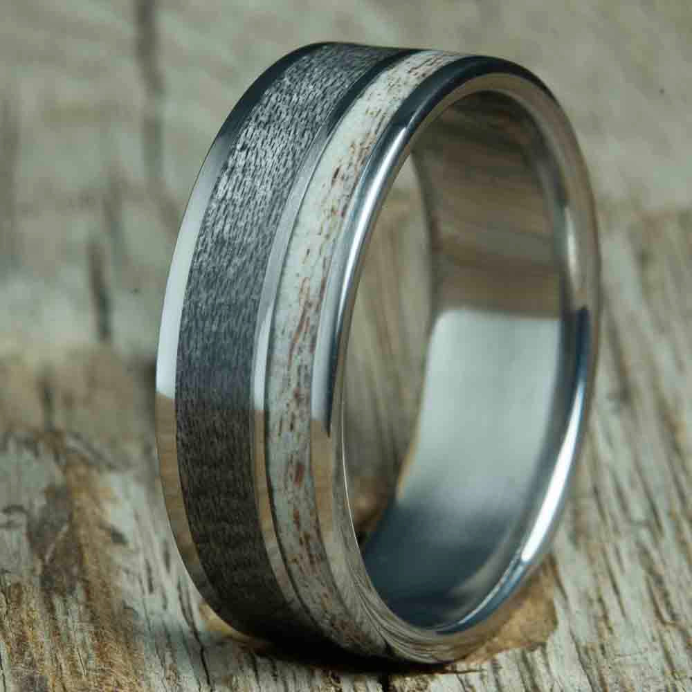 Antler and weathered barnwood ring