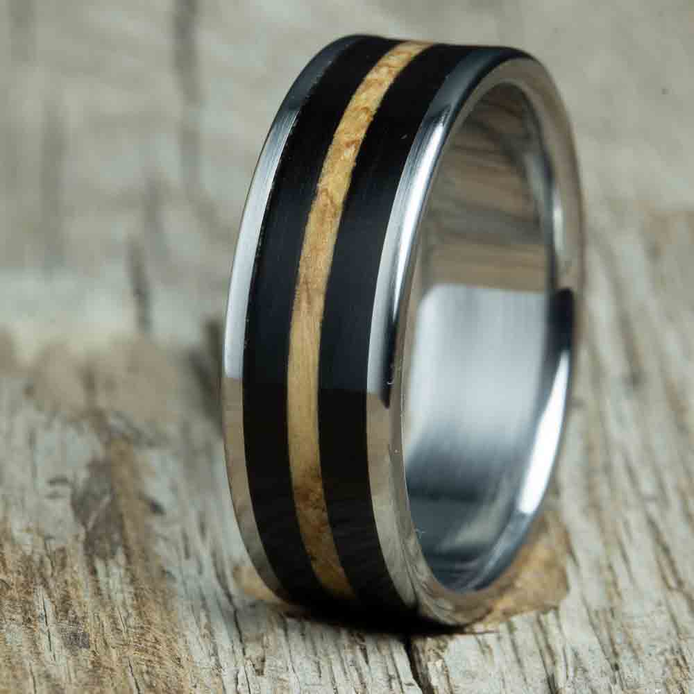 whiskey and ebony wood ring