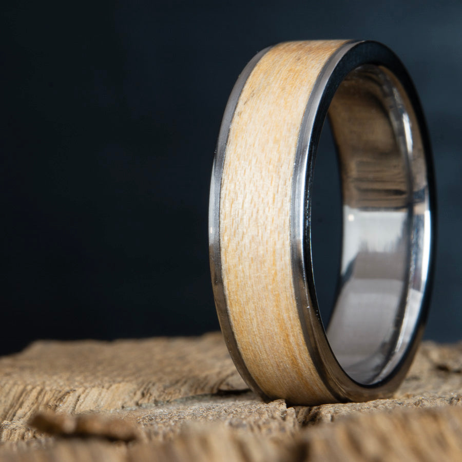 Maple wood inlay ring