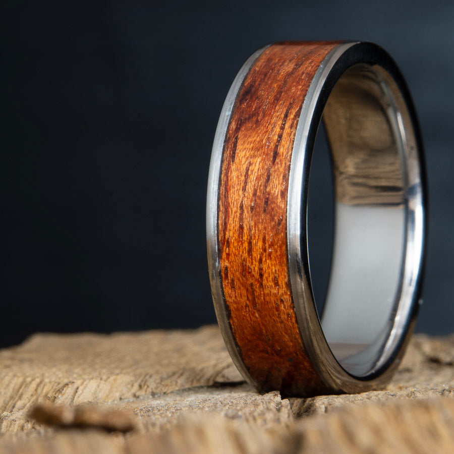 bubinga wood inlay ring