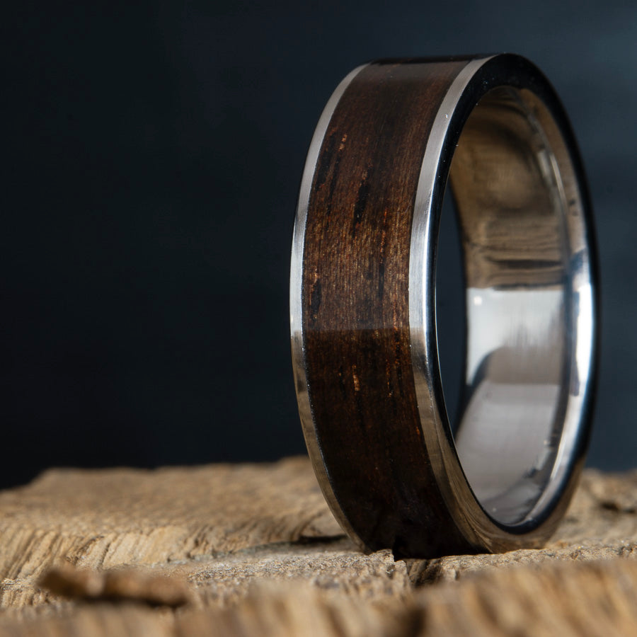 Ebony wood inlay ring