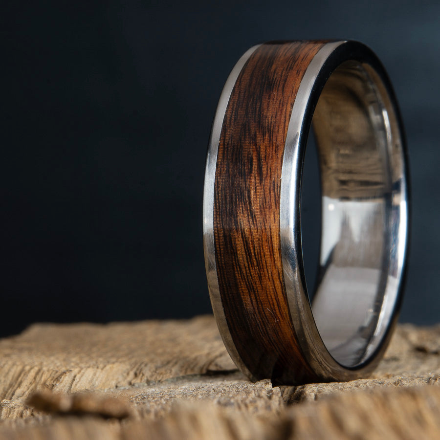 Rosewood wood inlay ring