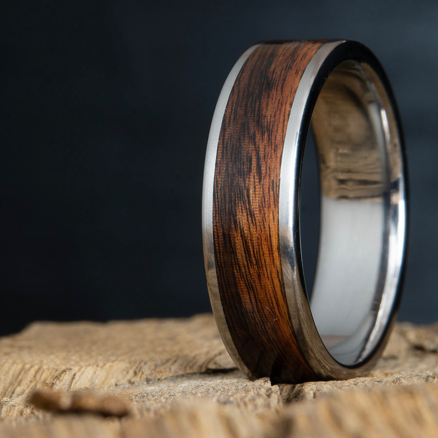 rosewood wooden inlay ring