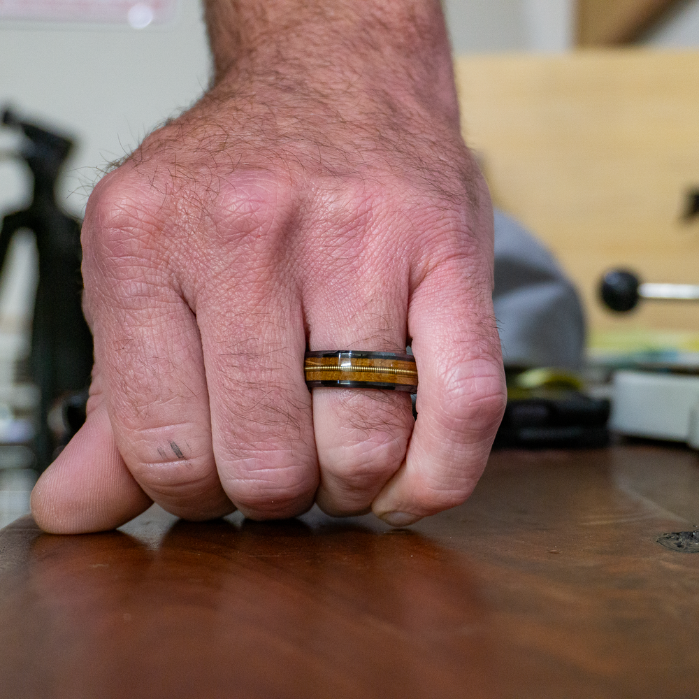 Whiskey Barrel Rings for Men | Bourbon barrel rings – Peacefield Titanium