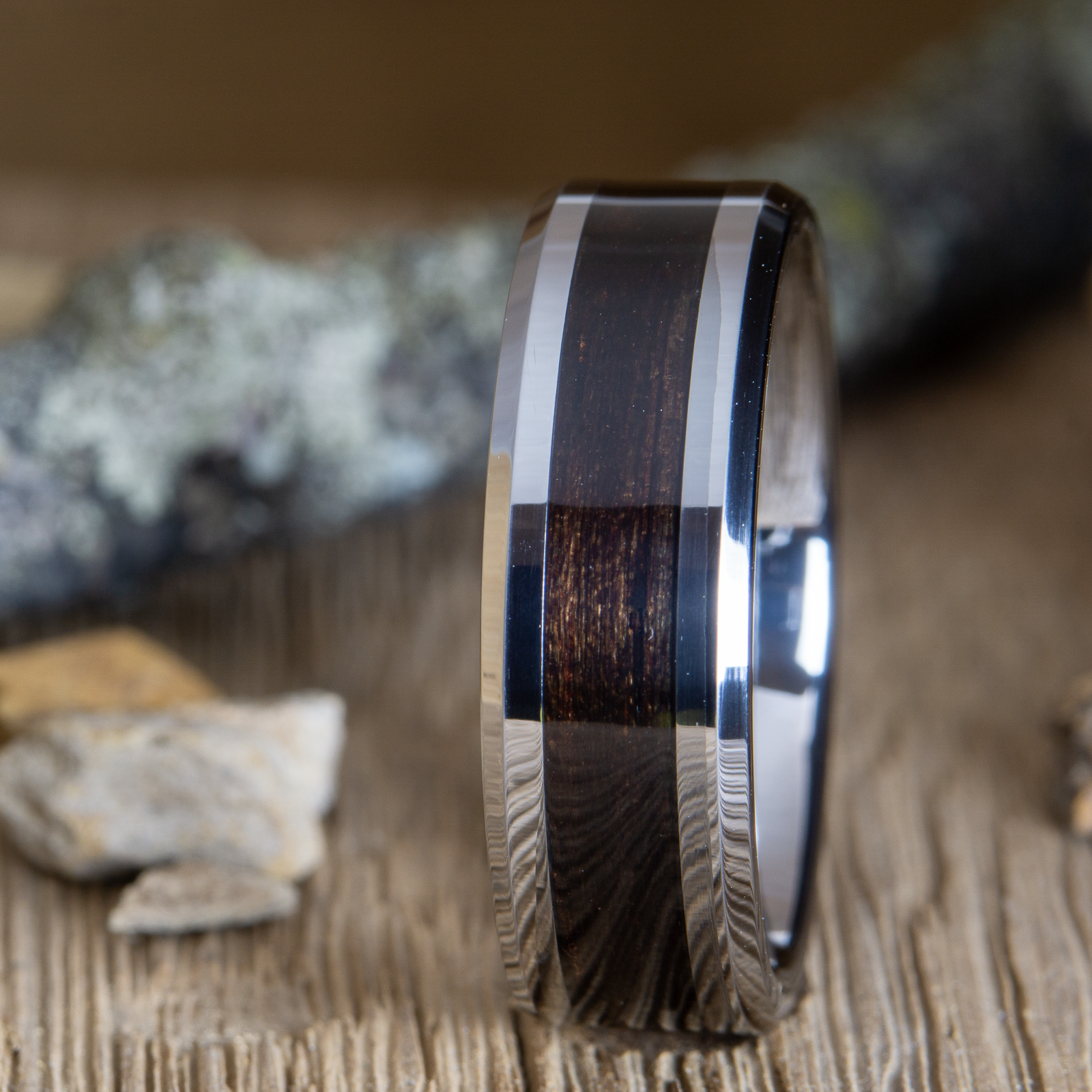 tungsten with ebony wood ring