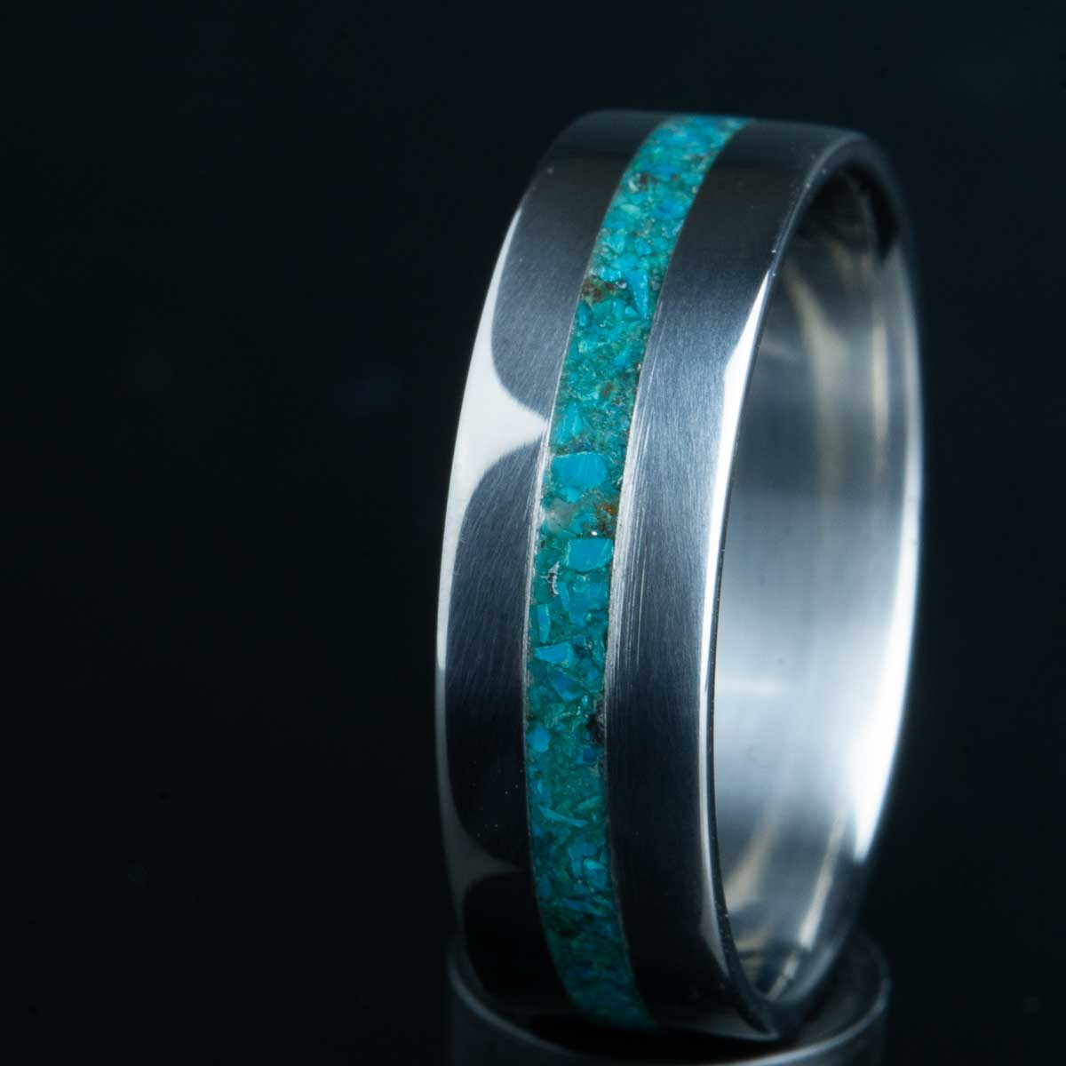 turquoise ring with titanium
