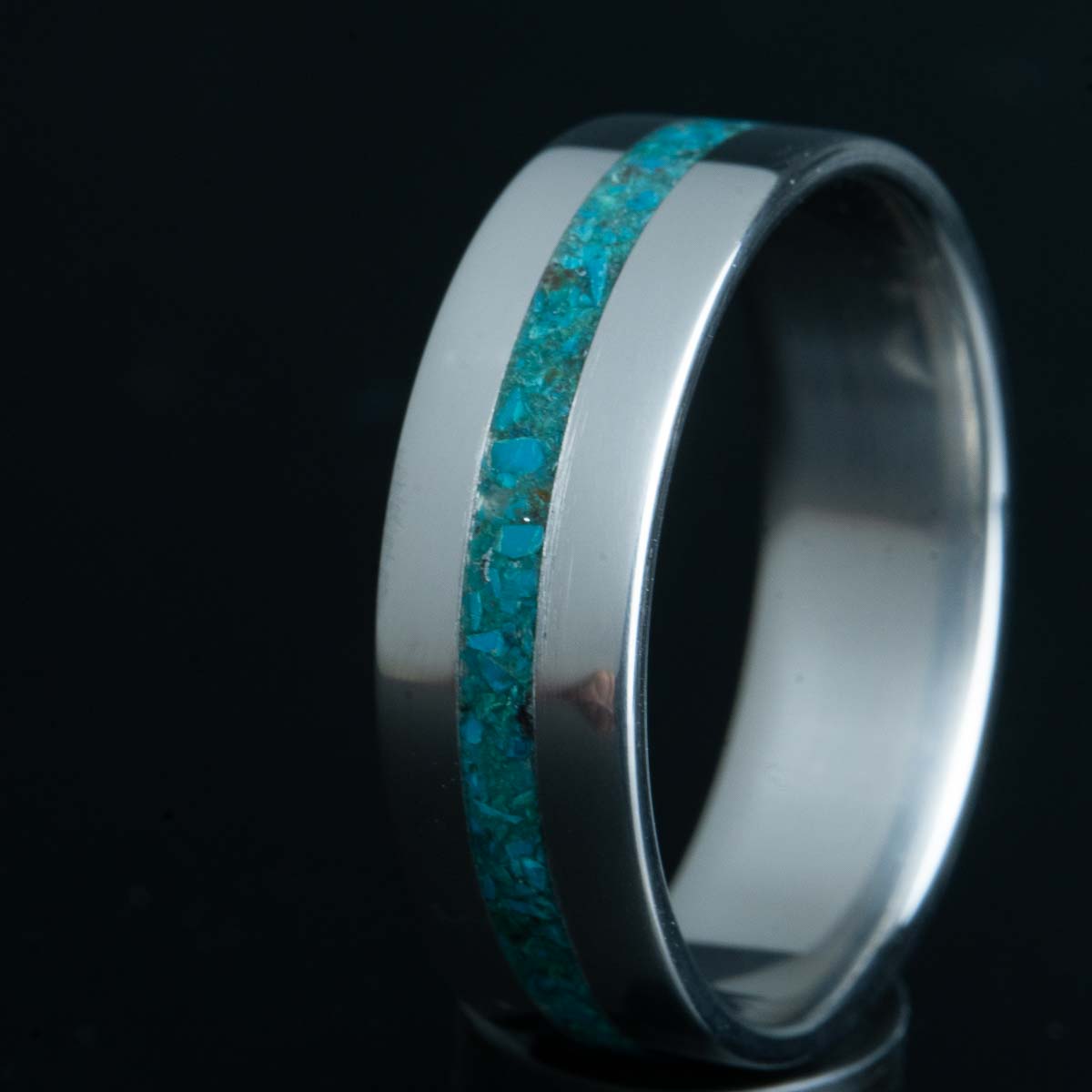 titanium and turquoise ring