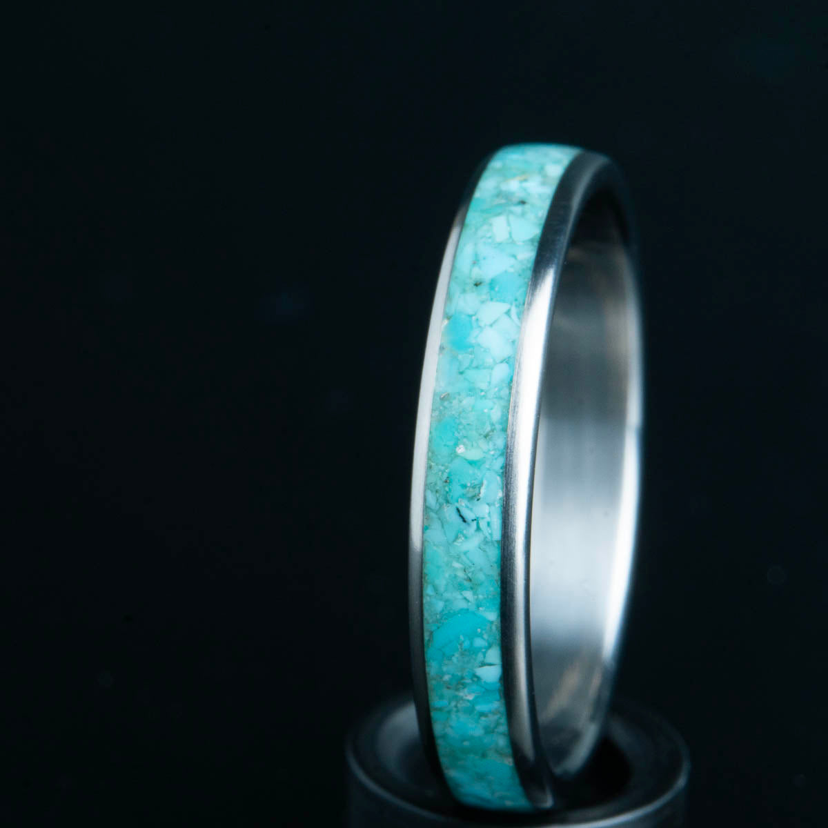 4mm turquoise titanium ring