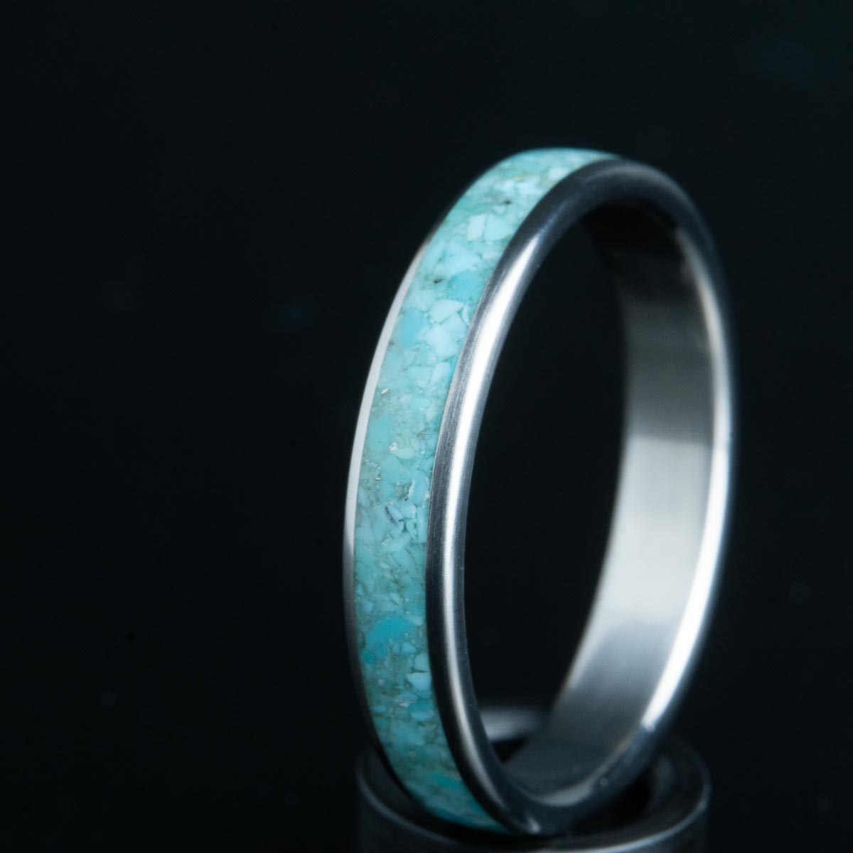 4mm turquoise titanium ring