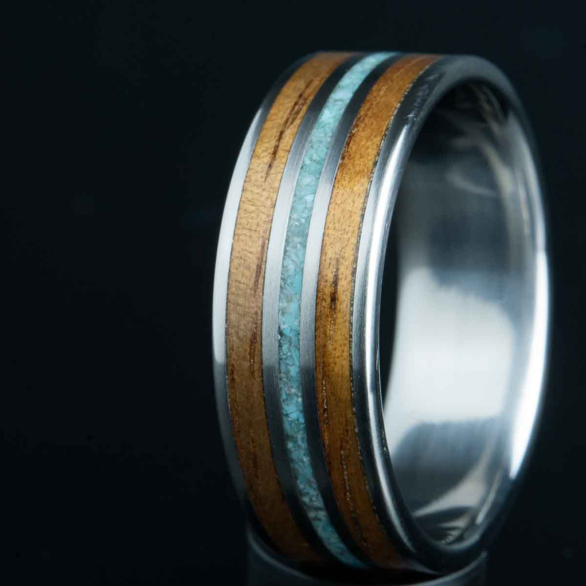 Turquoise and Koa ring