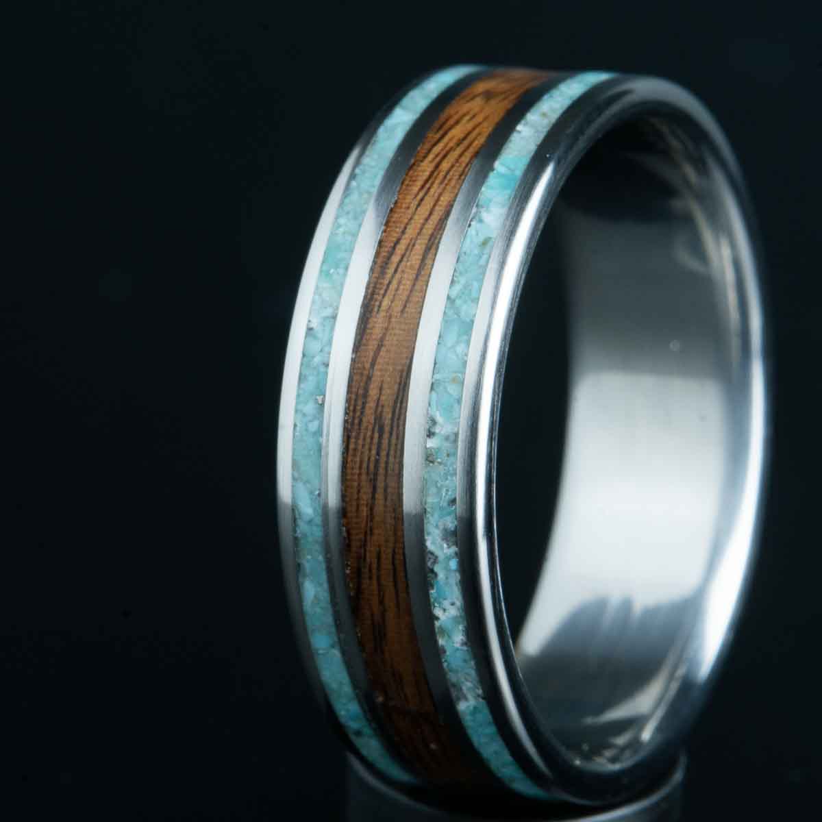 turquoise ring with rosewood