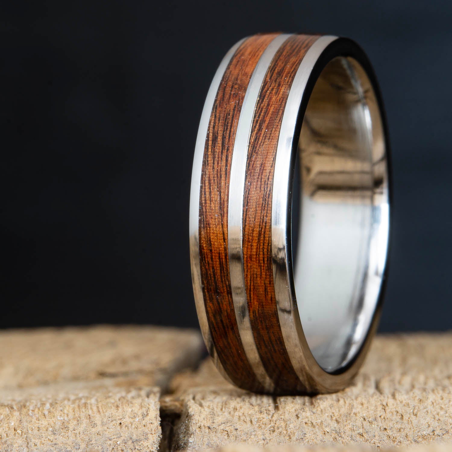 Double Rosewood inlay ring