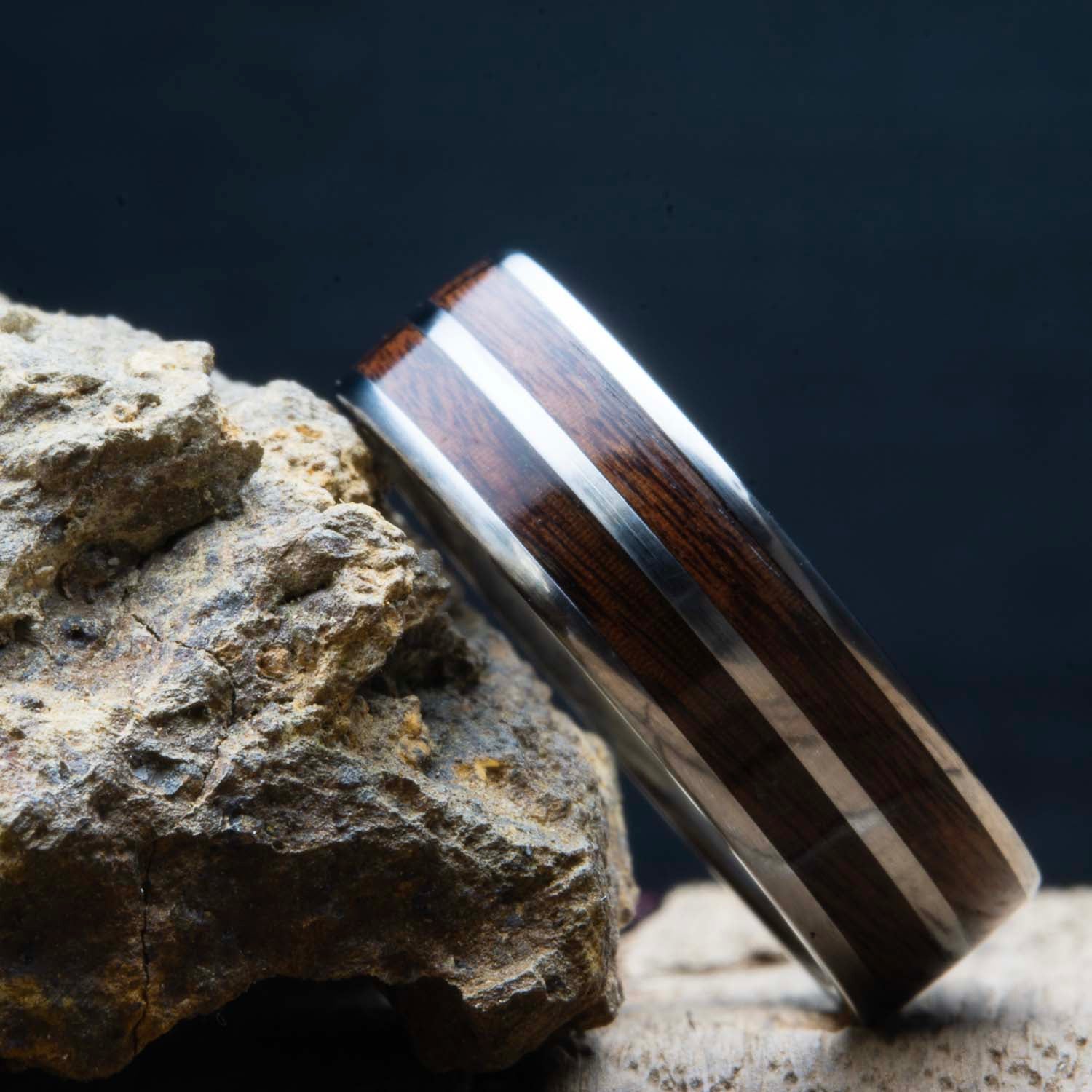 Double Rosewood inlay ring