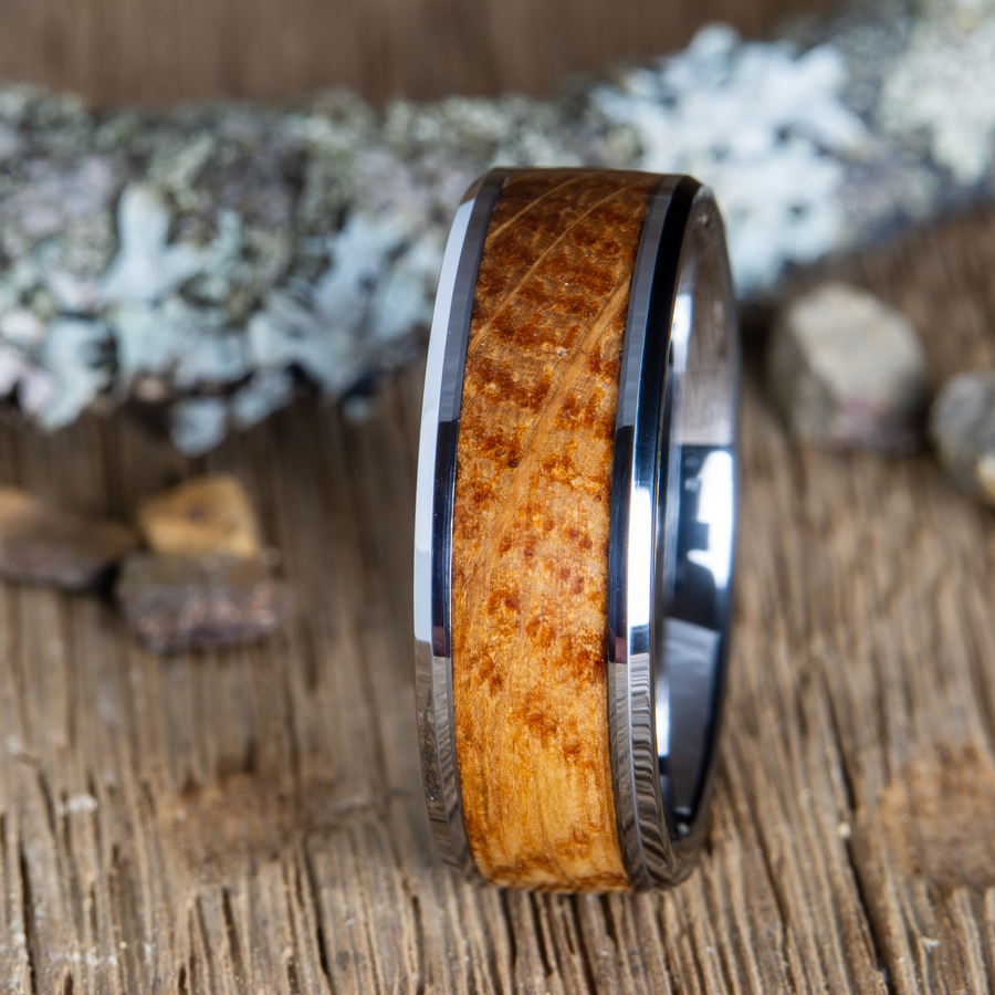 Whiskey Barrel Rings for Men | Bourbon barrel rings – Peacefield Titanium