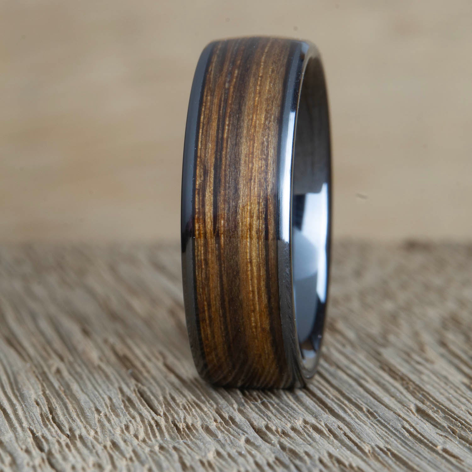 Whiskey Barrel Black wedding band