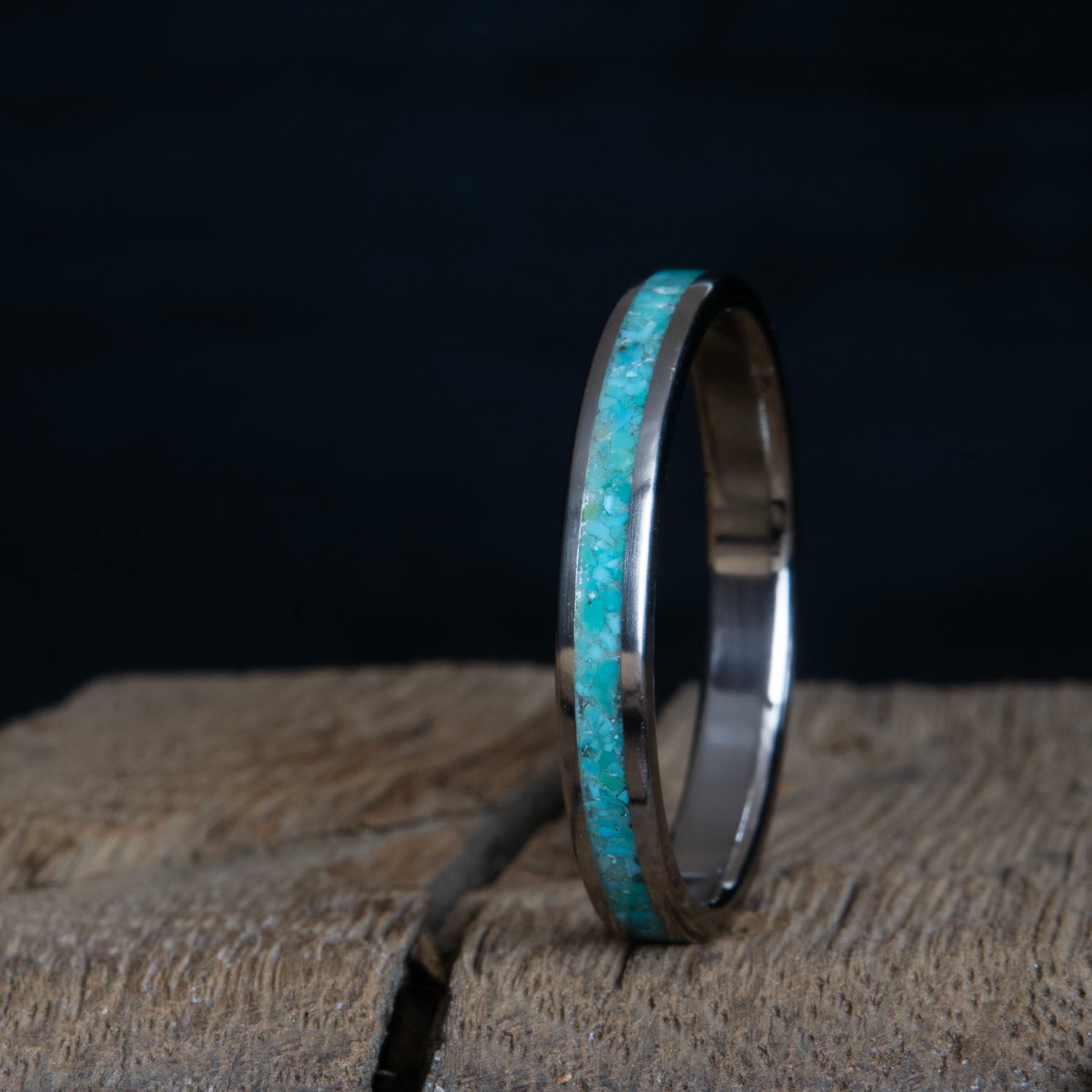 Womens turquoise wedding band