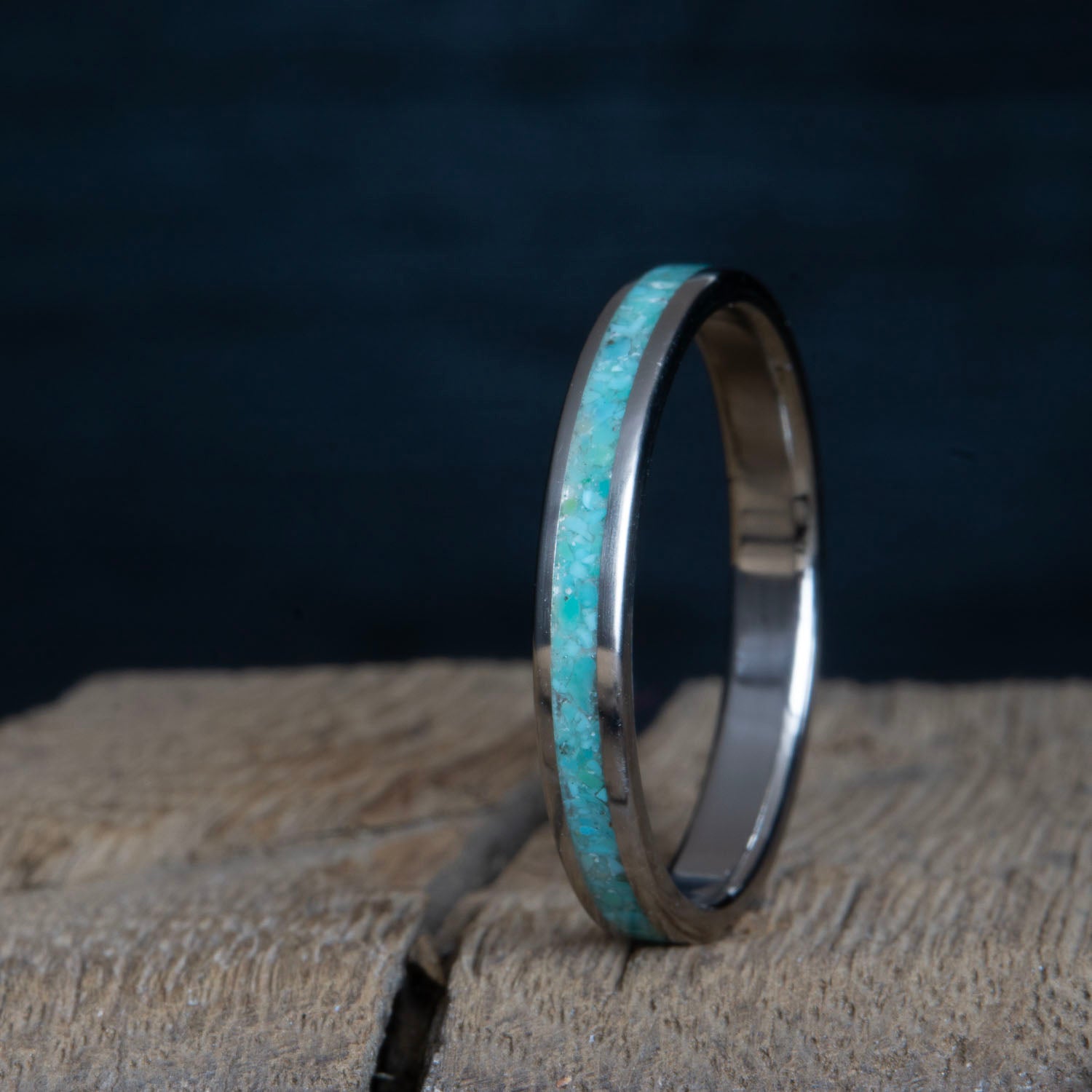 Womens turquoise wedding band