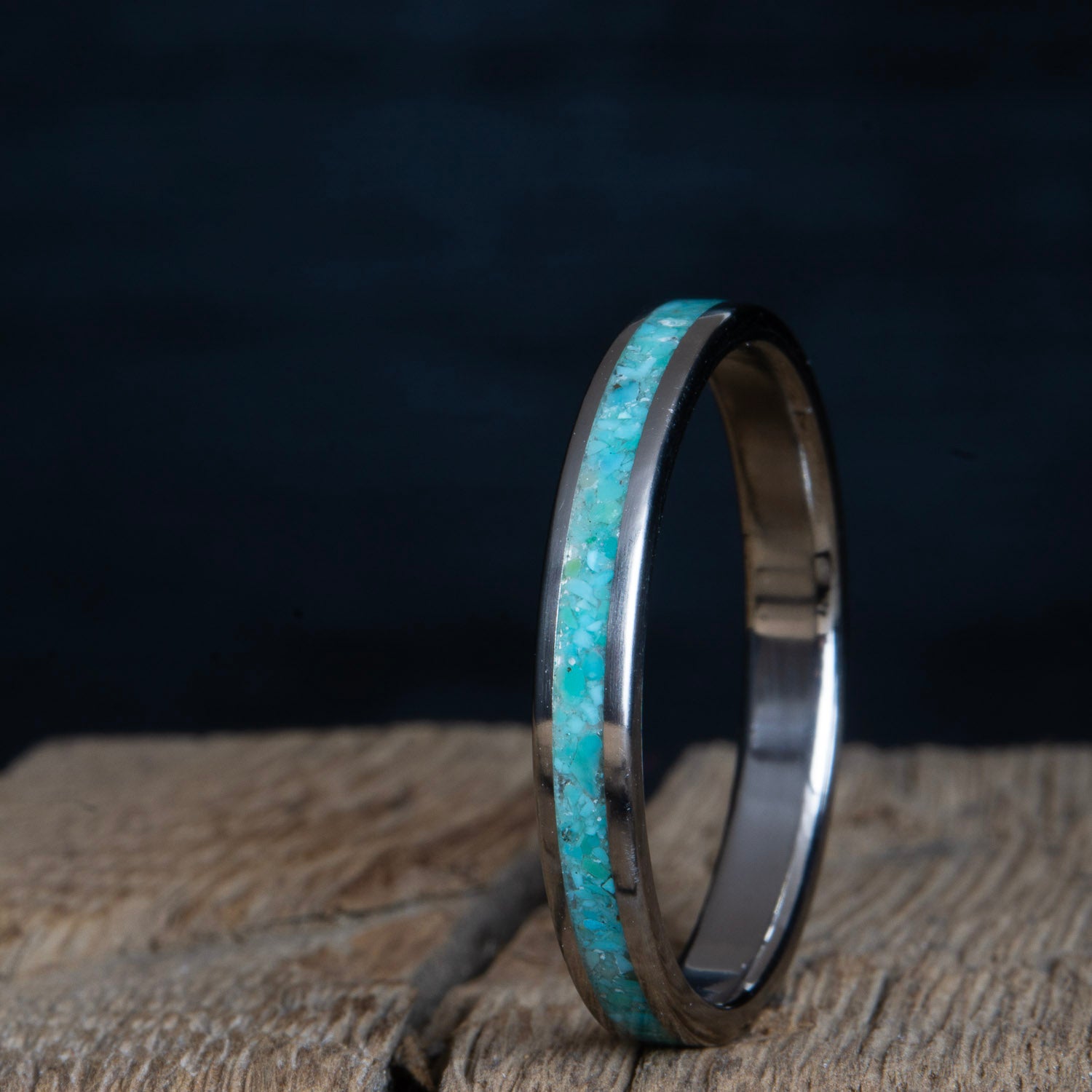 Womens turquoise wedding band