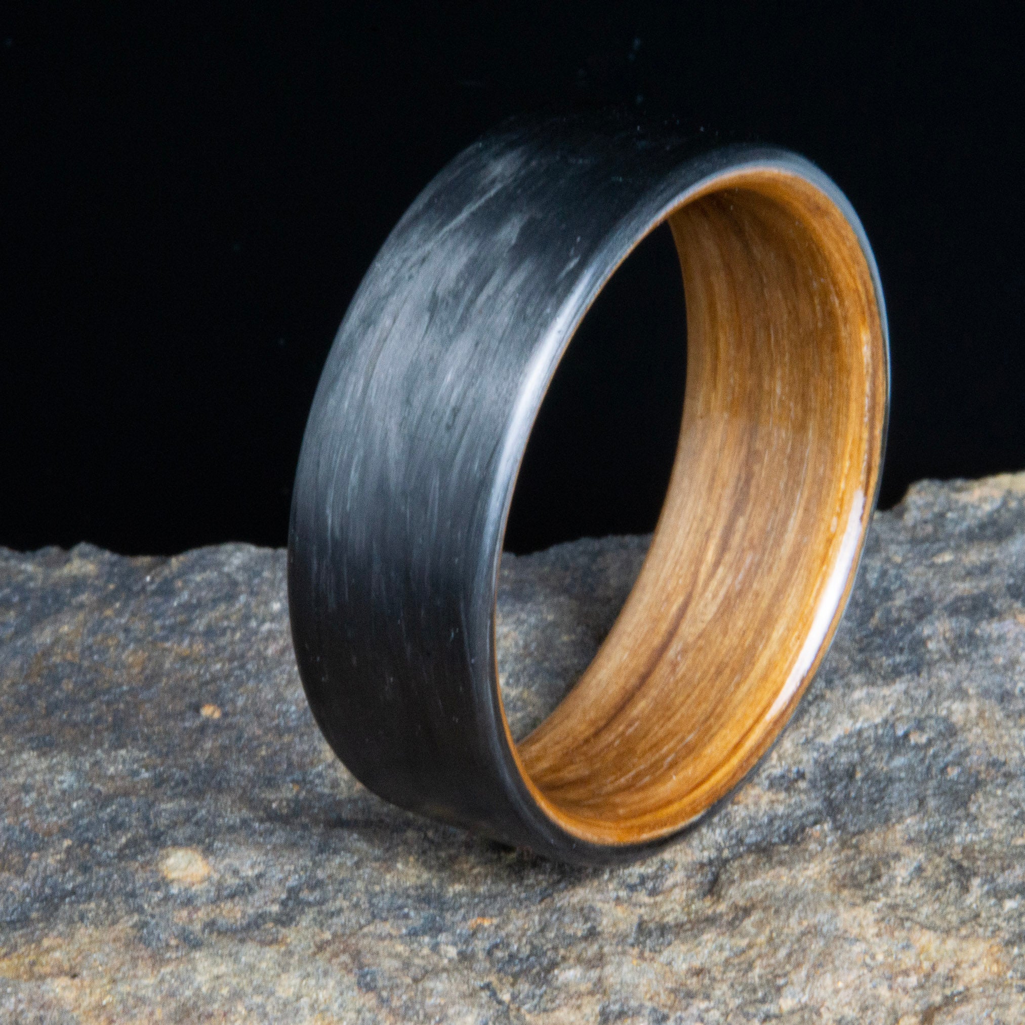 Carbon fiber and repurposed oak barn wood wedding band, wood and carbon fiber wedding band for outdoorsmen, hunters, ring for mountain bikers, wedding band for hikers