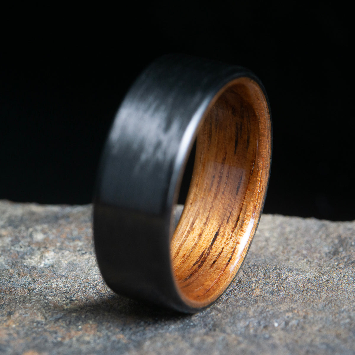 carbon fiber ring with koa wood