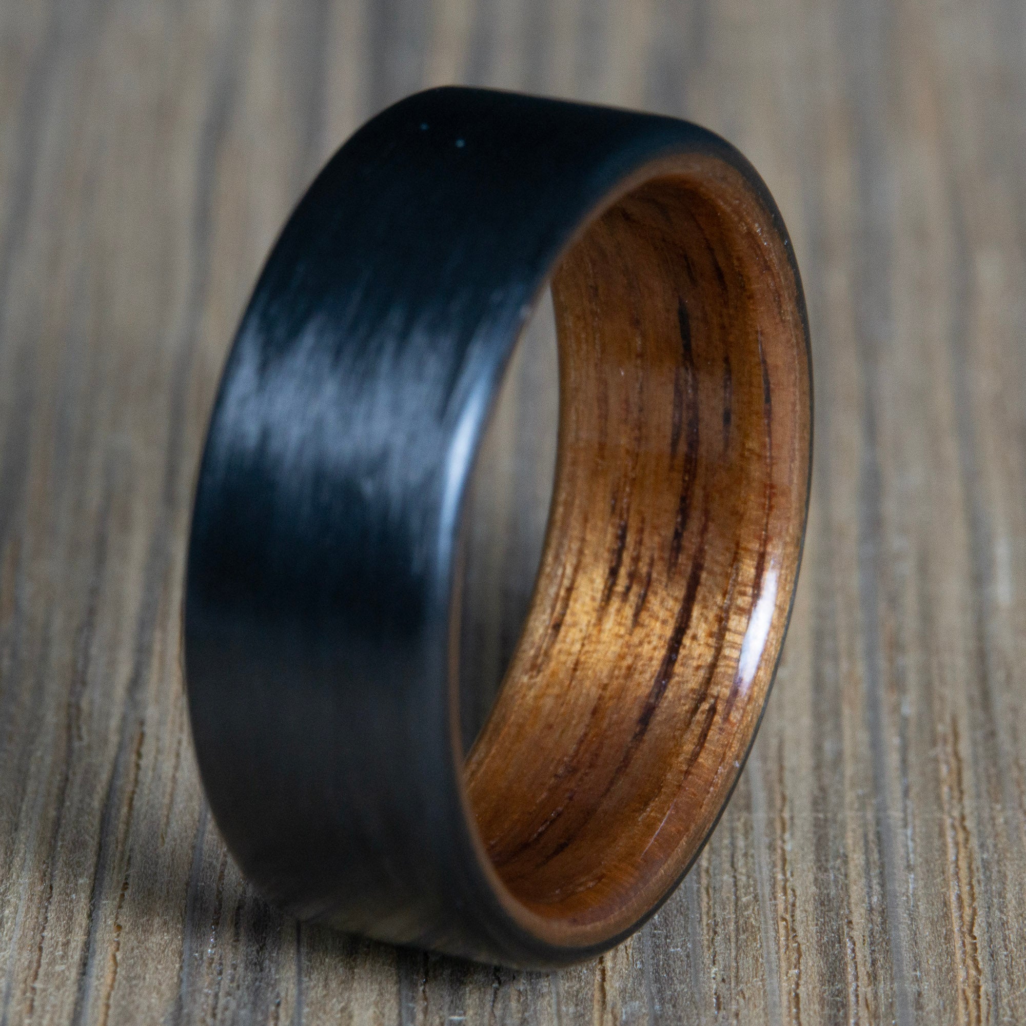carbon fiber ring with koa wood