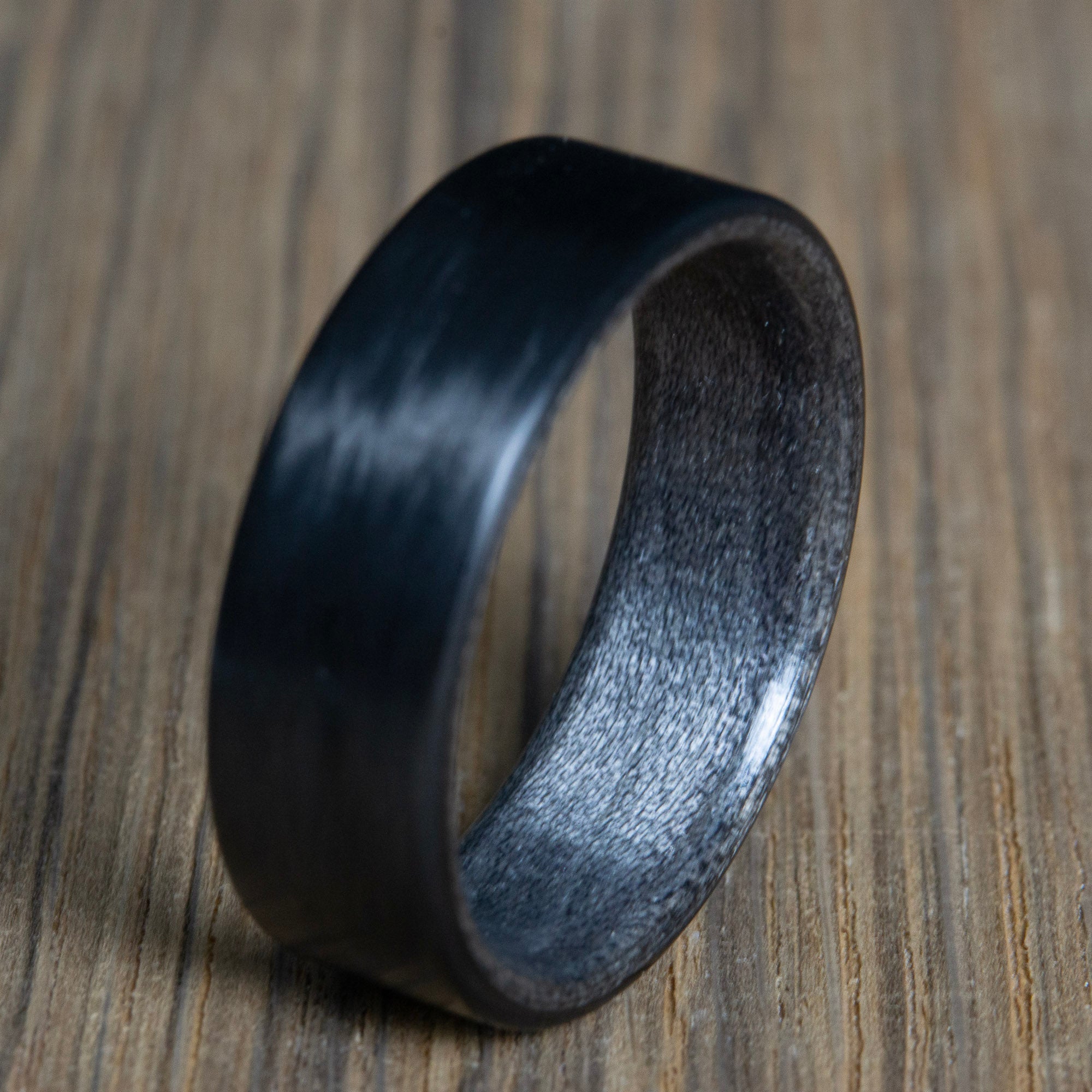 carbon fiber and grey barn wood ring