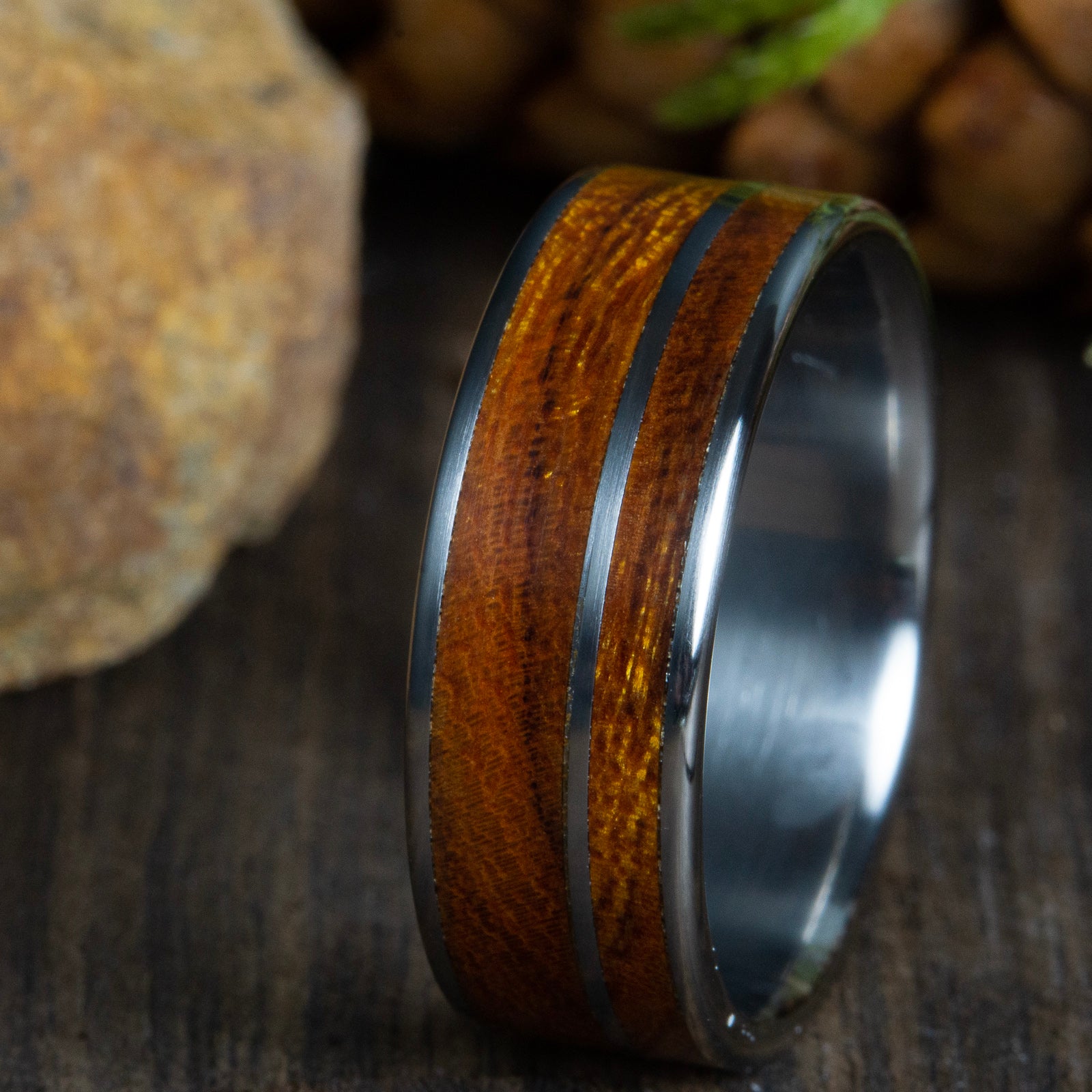 Ring with Ironwood and titanium