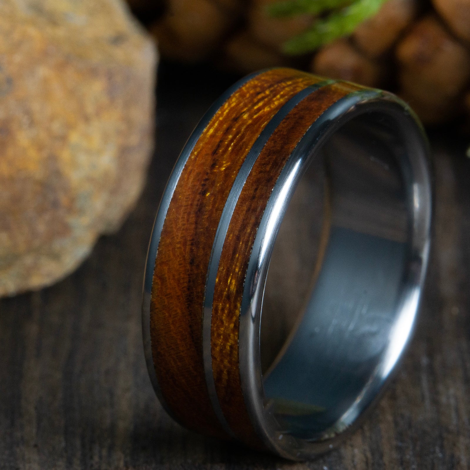 Ring with Ironwood and titanium