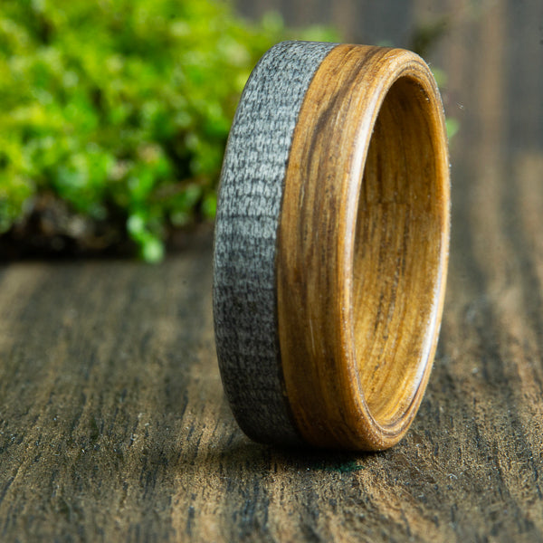 Whiskey barrel wood ring with maple