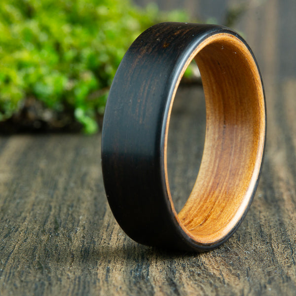 bentwood ebony and Koa wood ring