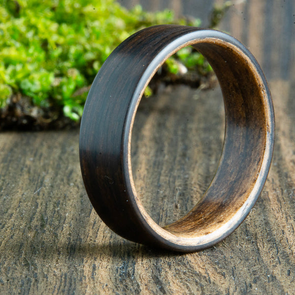 Ebony and black Walnut wood ring