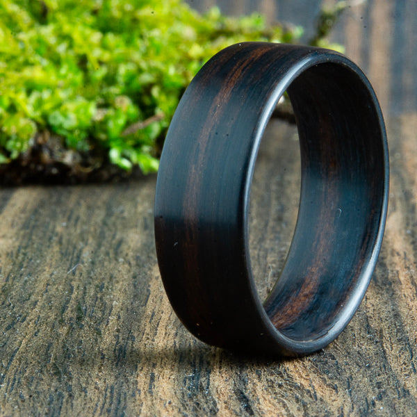 Ebony wood ring, Mens black ring
