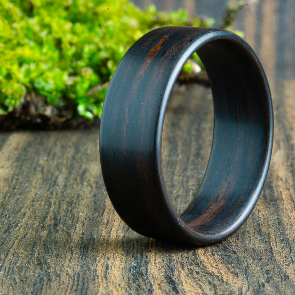 Ebony wood ring, Mens black ring