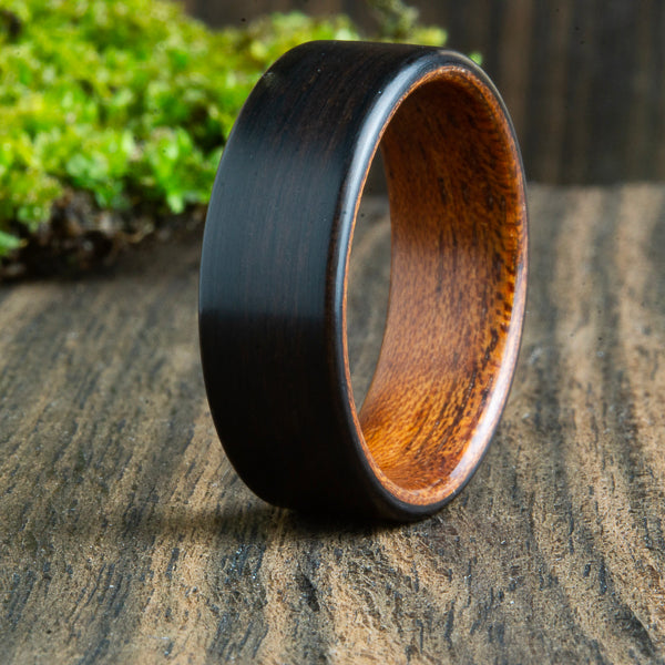 Ebony and Acacia wood ring