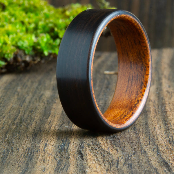 bentwood ebony and acacia wooden ring