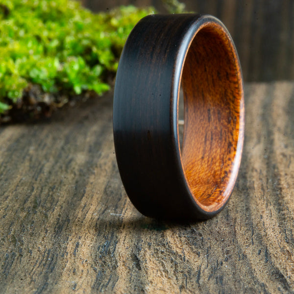 Ebony and Acacia wood ring