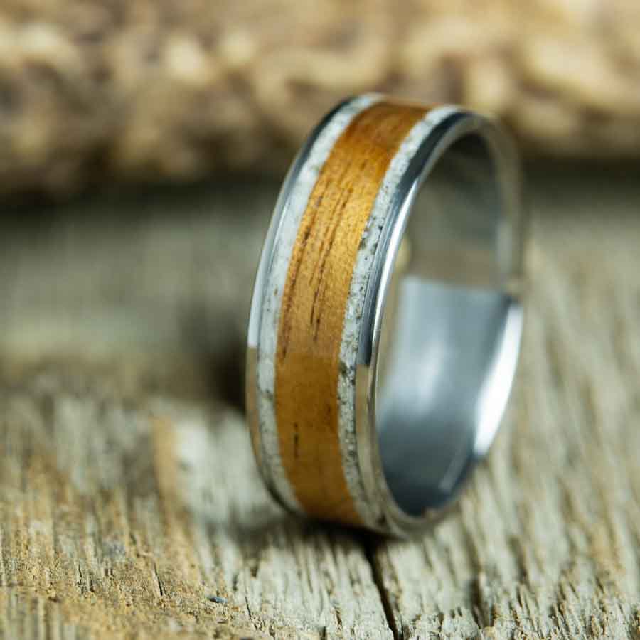 Koa wood and Antler ring