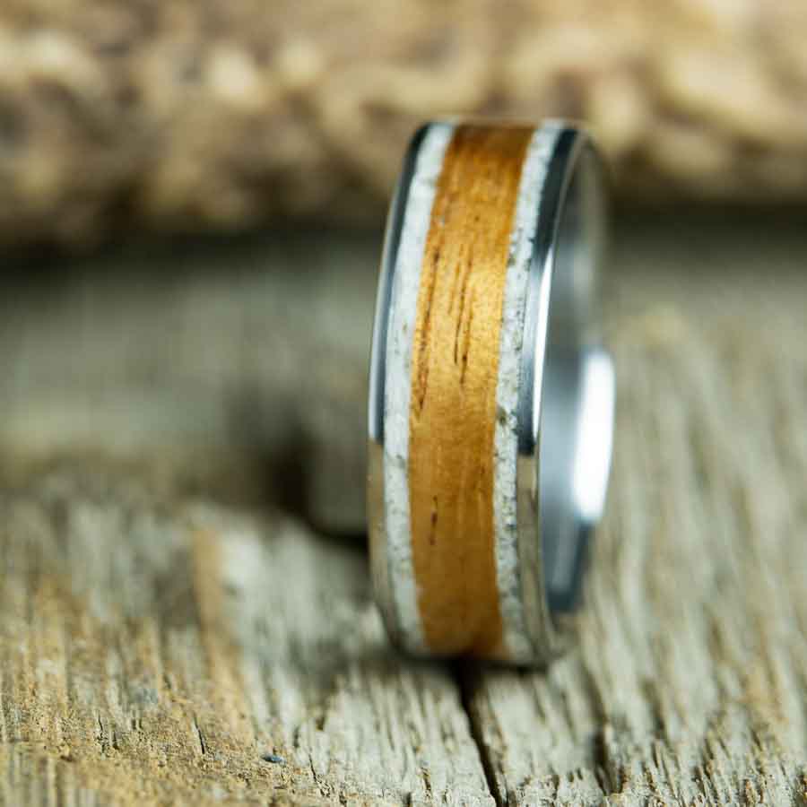 Koa wood and Antler ring